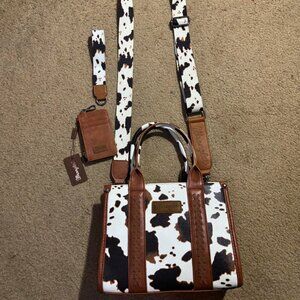 Wrangler Tote bag - Brown Cow Print Medium